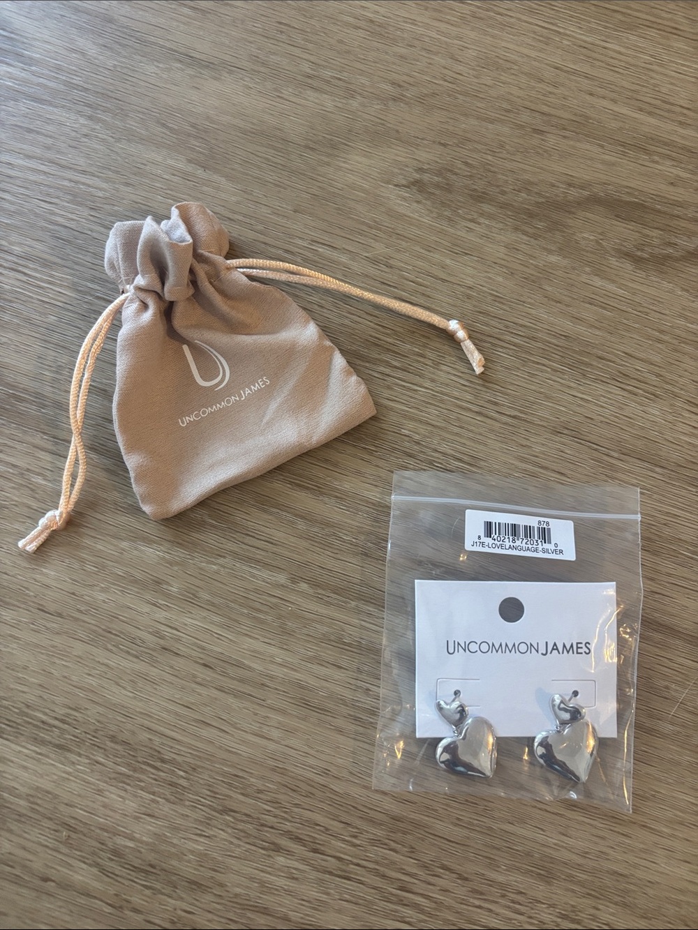 NEW! Uncommon James Love Language Silver Heart Drop Earrings